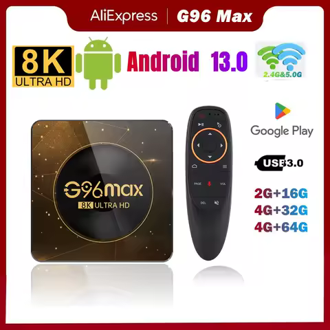 2024 Android 13 G96 MAX A13 Cortex-A53 Smart TV Box 4G 64GB 32G 8K Dual Wifi 2.4G 5G BT 8.0 Media Player TV BOX Set Top Box
