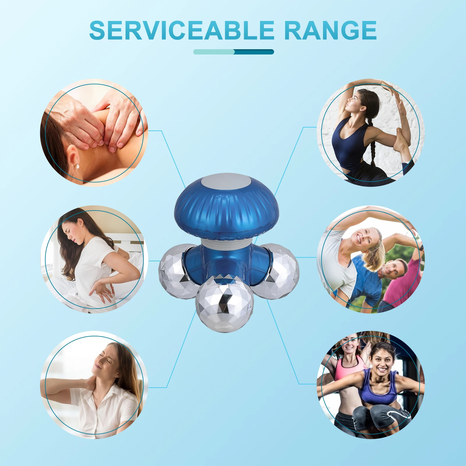 

Creative Mushroom Body Massager Electric Shoulder Vibrating Back Massager For Muscle Pain Relief Portable Massage Instrument