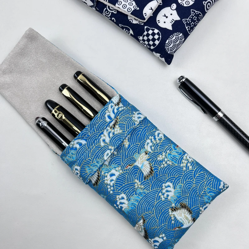 Original Fabric DRY 4-Hole Pen Bag Portable Pen Bag Pen Cover Protection Bag Stationery Storage Bag