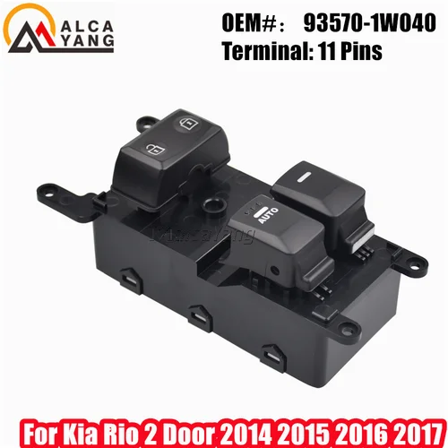 Interruptor de ventanilla eléctrica para Kia Rio, montaje de interruptor de ventanilla principal delantera izquierda, accesorios de coche, 2 puertas, 2014, 2015, 2016, 2017