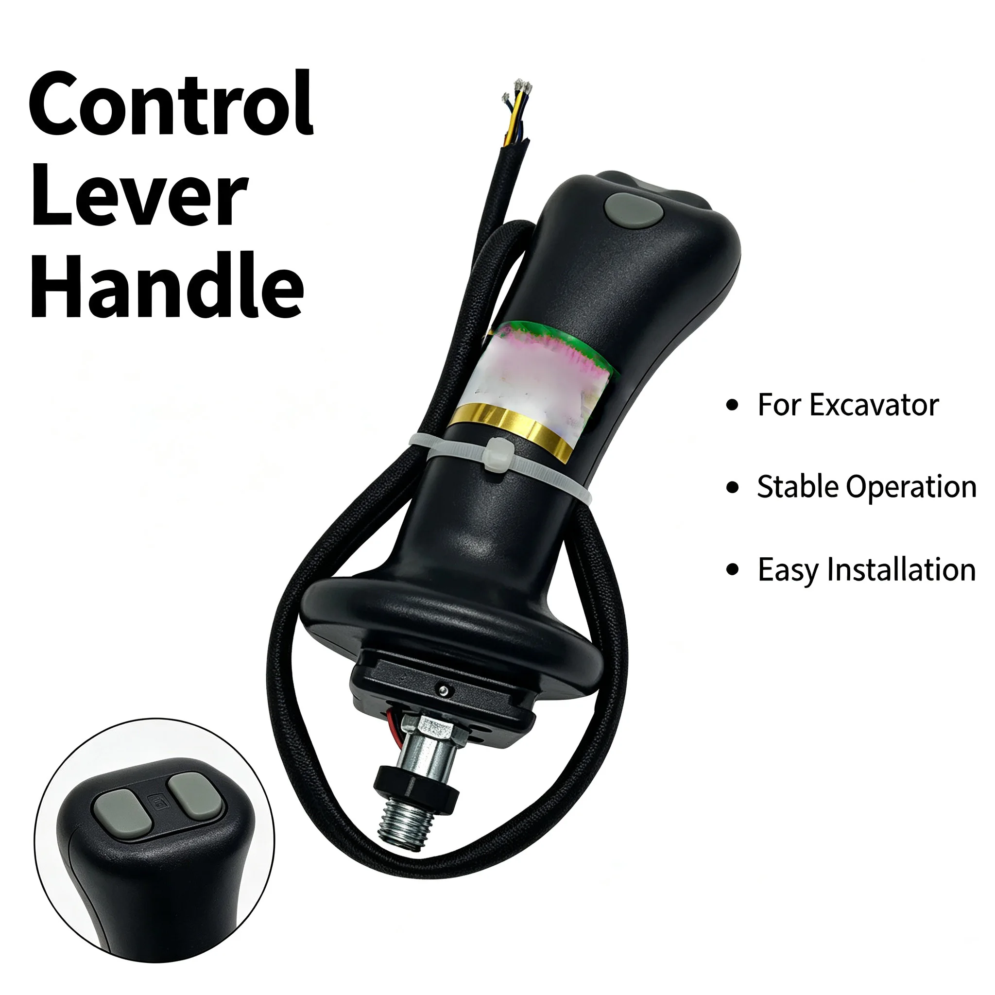 Black Rubber Four Button Joystick Handle Grip For DX225 DH225-9 DH300-9 Hydraulic Control Lever Spare Parts