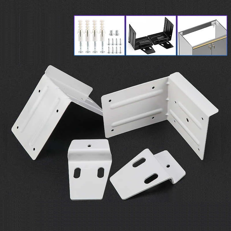 

1 Pair Bathroom Cabinet Hanging Code Cold-Rolled Steel Home Heavy-Duty Kitchen Cabinet Fixed Corner Code Hardware Accessories