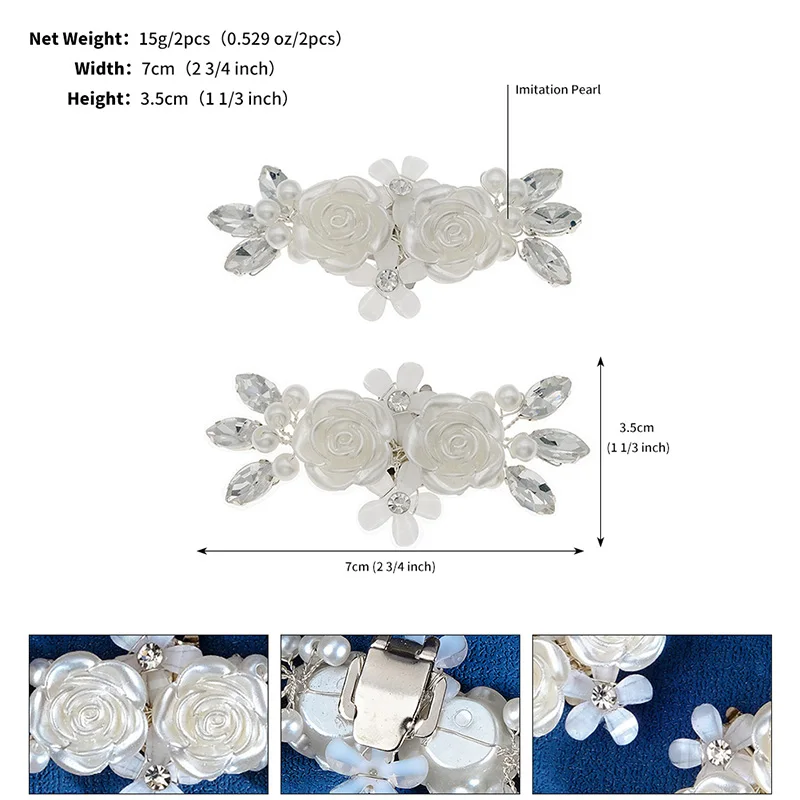 Miallo 2 szt. Moda kwiat klips do butów DIY dekoracja ze strasami damskie buty na wysokim obcasie klamra akcesoria do butów ślubnych klamra do butów
