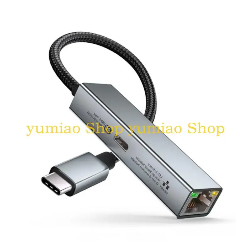 587B High Performances USB C to RJ45 Ethernet Adapter Quickly Internet Setups