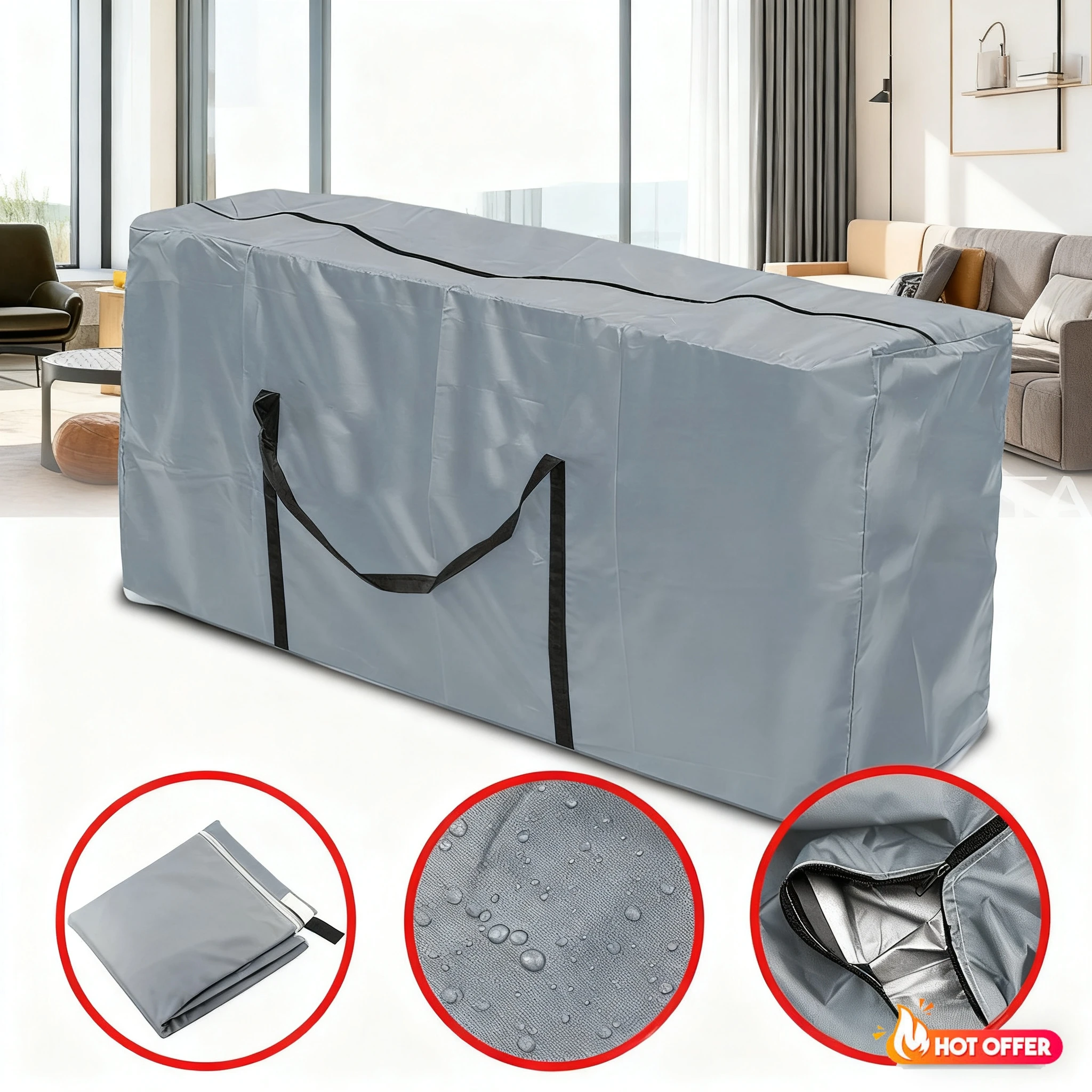 Storage Bag Large Capacity Furniture Protective Cover Outdoor Garden Waterproof Dustproof Christmas Tree Organizer New Cushion