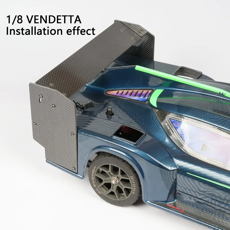 ARRMA VENDETTA 1/8 Scale RC on-Road Car Upgrade Parts 3mm Carbon Fiber Rear Wing Spoiler for High-Speed Performance