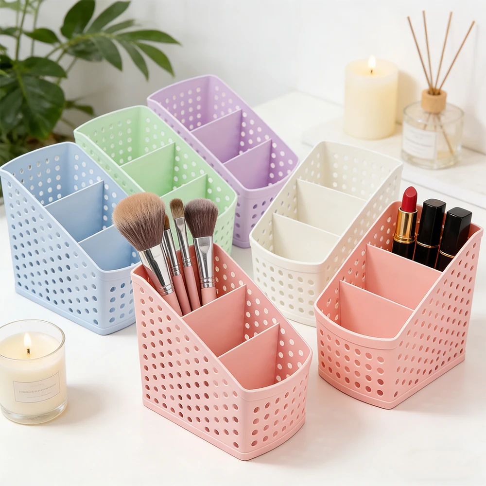 

2026 Large Capacity Storage Box Multi Functional Pen Container Stationery Storage Basket Color Pen Holder Desktop Use 1/2/4PCS