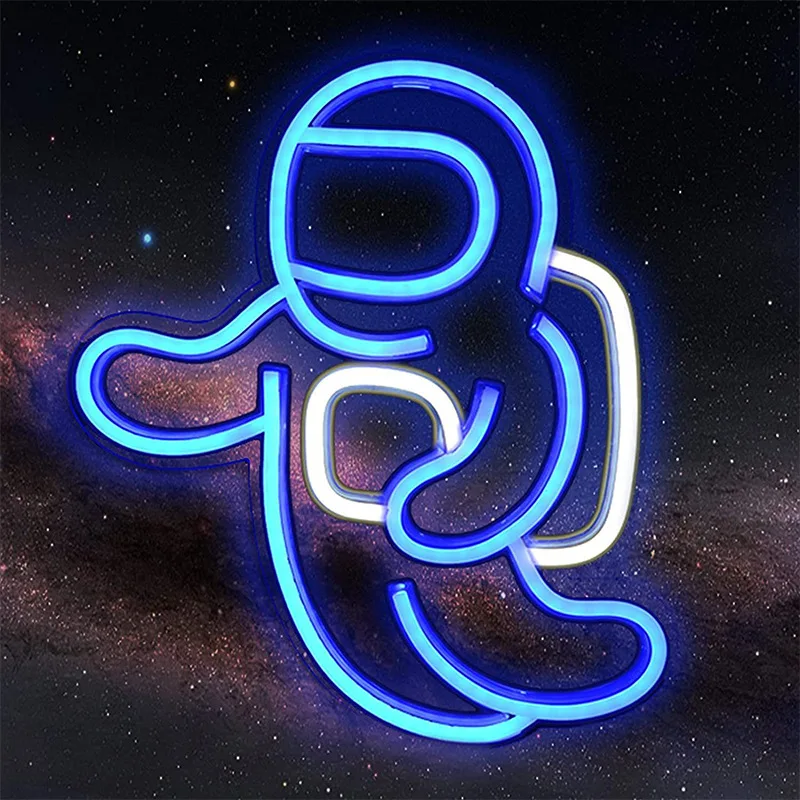 USB Neon Light Sign Astronaut Space Series Art acrilico Sign Gaming Bar Room Wall Decor Home Party Hanging Neon Sign regalo per bambini