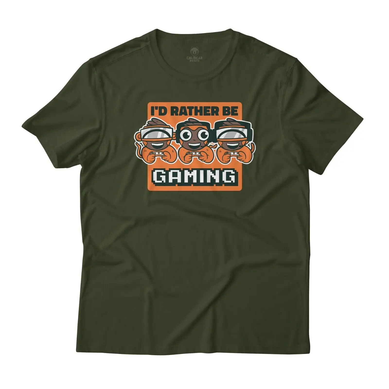 I'd Rather Be Gaming Monkey Funny Graphic T-Shirt Unisex Lightweight Cotton