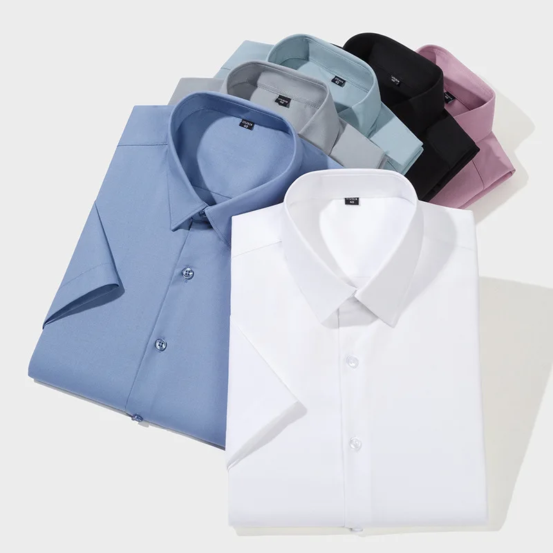 

High-end Business Solid Short-sleeved Modal Shirts for Men