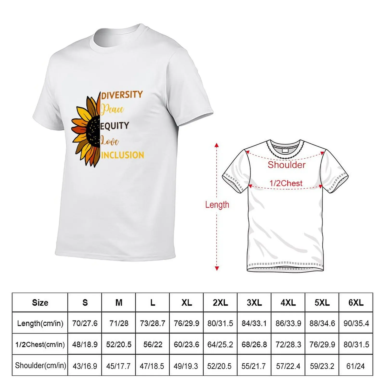 Diversity Peace Equity Love Inclusion T-Shirt anime street wear mens designer clothes