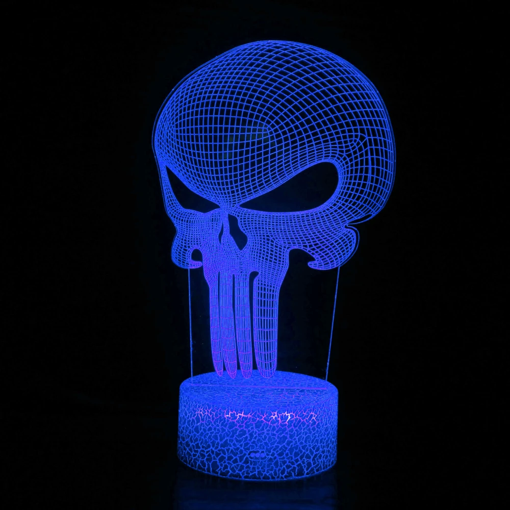 Nighdn Halloween Decoration Lights Skull 3D Night Light 7 Color Change LED Desk Lamp Touch Button Room Decor Gift for Kids Teen