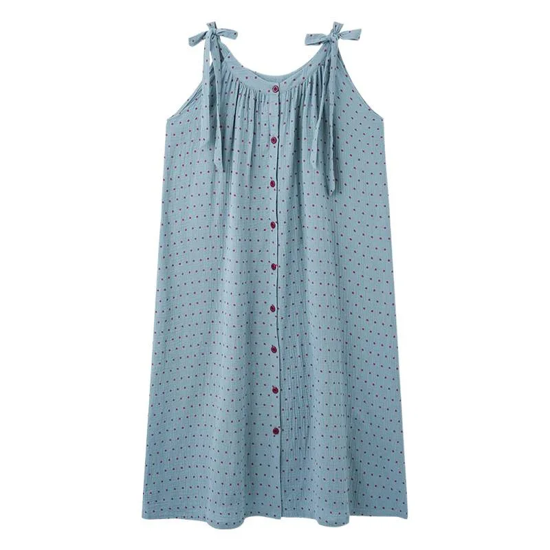 Korean New Fashion Women's Nightdress Summer Long Sleep Dress Spaghetti Strap Young Girl Female Sleepwear Mujer Pyjamas 6