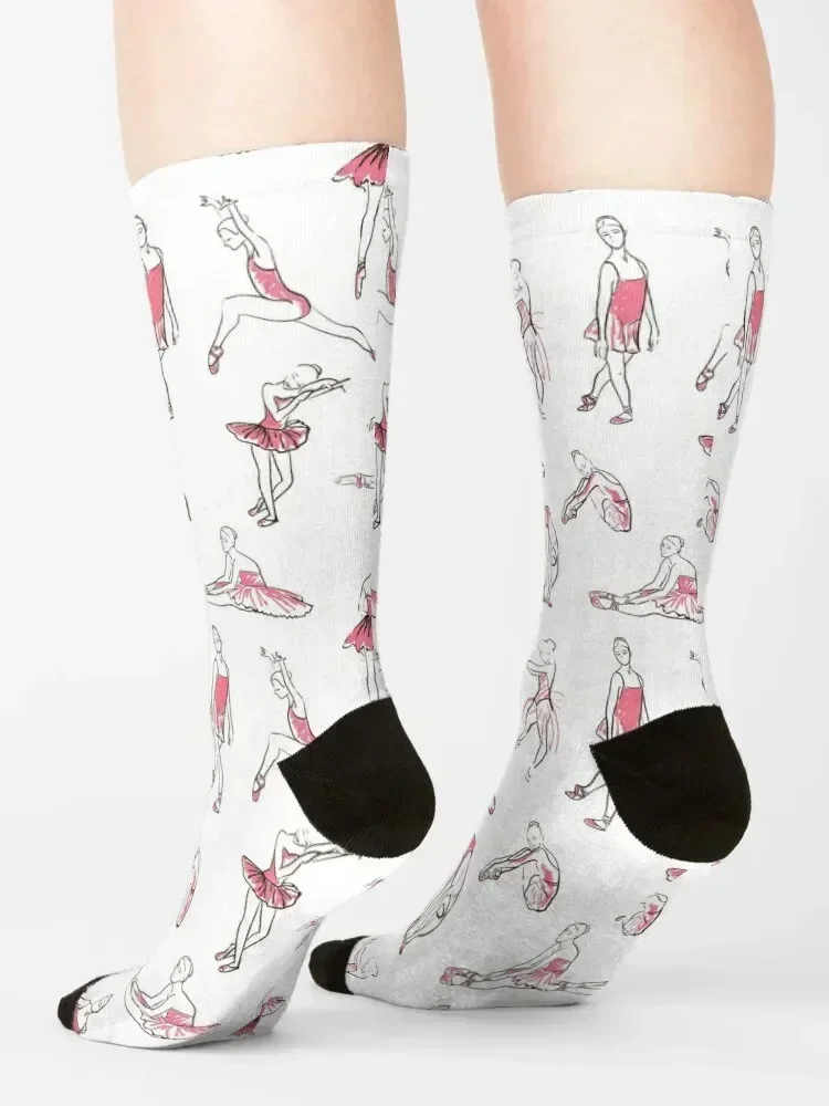 ballerina standing in a pose seamless pattern Socks christmas stocking cycling gifts set Socks Male Women's