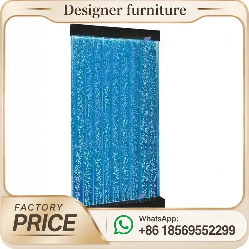 RGB Light Acrylic Water Fountain Interior Design Movable Floor-Standing Room Dividers Screens Waterproof Metal Dance Bubble