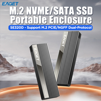 EAGET M.2 PCIE SSD Case NVME Dual Protocol M.2 to USB Type C 3.1 SSD Adapter for NVME PCIE NGFF SATA SSD Disk Box M.2 SSD Case