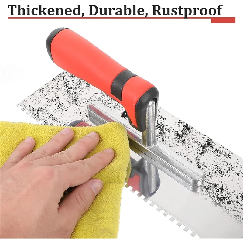 

A93Z Pcstile Stainless Steel Square Notched Trowel Set 4 Pcs Tile Tools For Wall Floor Tiling Installation Masonry Hand Kit