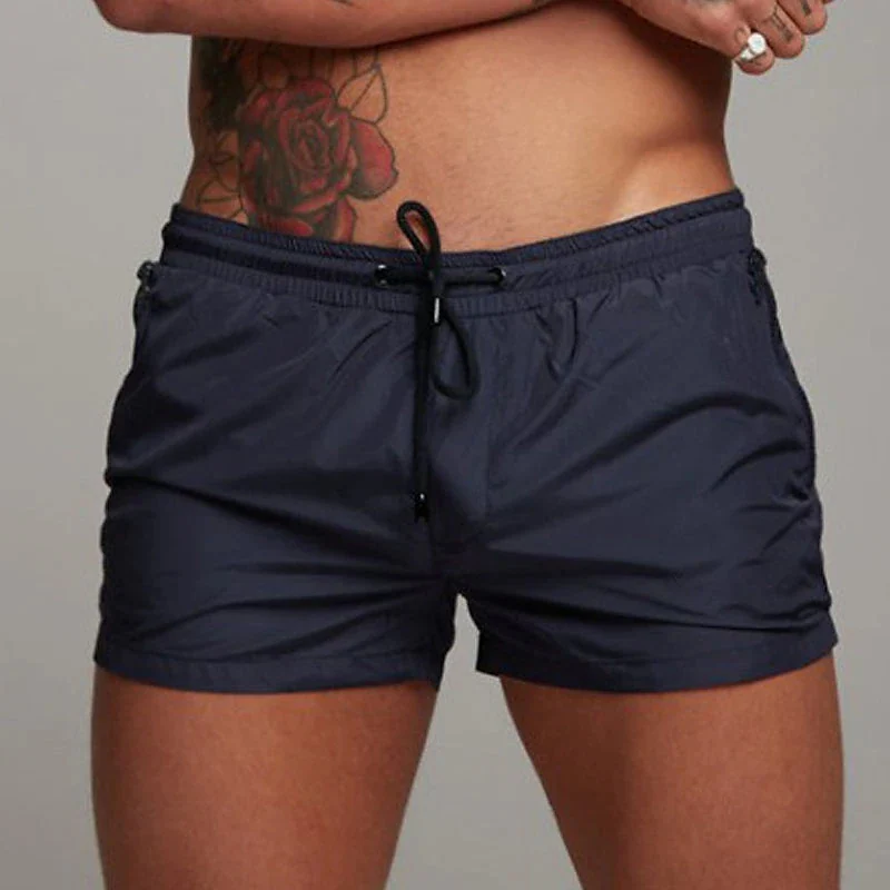 Herren-Badehose mit Reißverschlusstaschen, Netzfutter, Sommer-Strand-Boardshorts, schnell trocknend, zum Schwimmen, Badeanzug, Badebekleidung