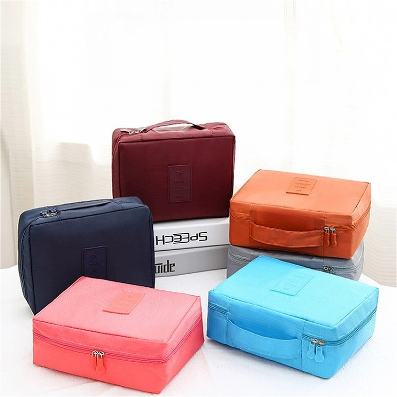 Multifunctional Travel Toiletry Bag, Waterproof Oxford Cosmetic Organizer Bag, Portable Zipper Makeup Storage Case for Men Women