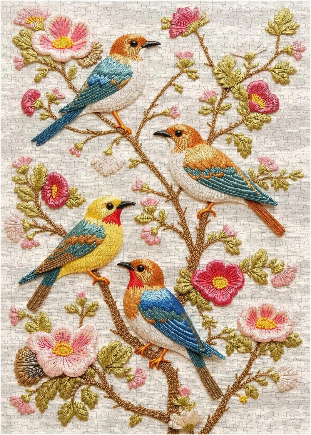 

Винтажный пазл с птицами и цветами для семейного вечера, 120-1314 деталей, интерактивная игрушка для родителей и детей