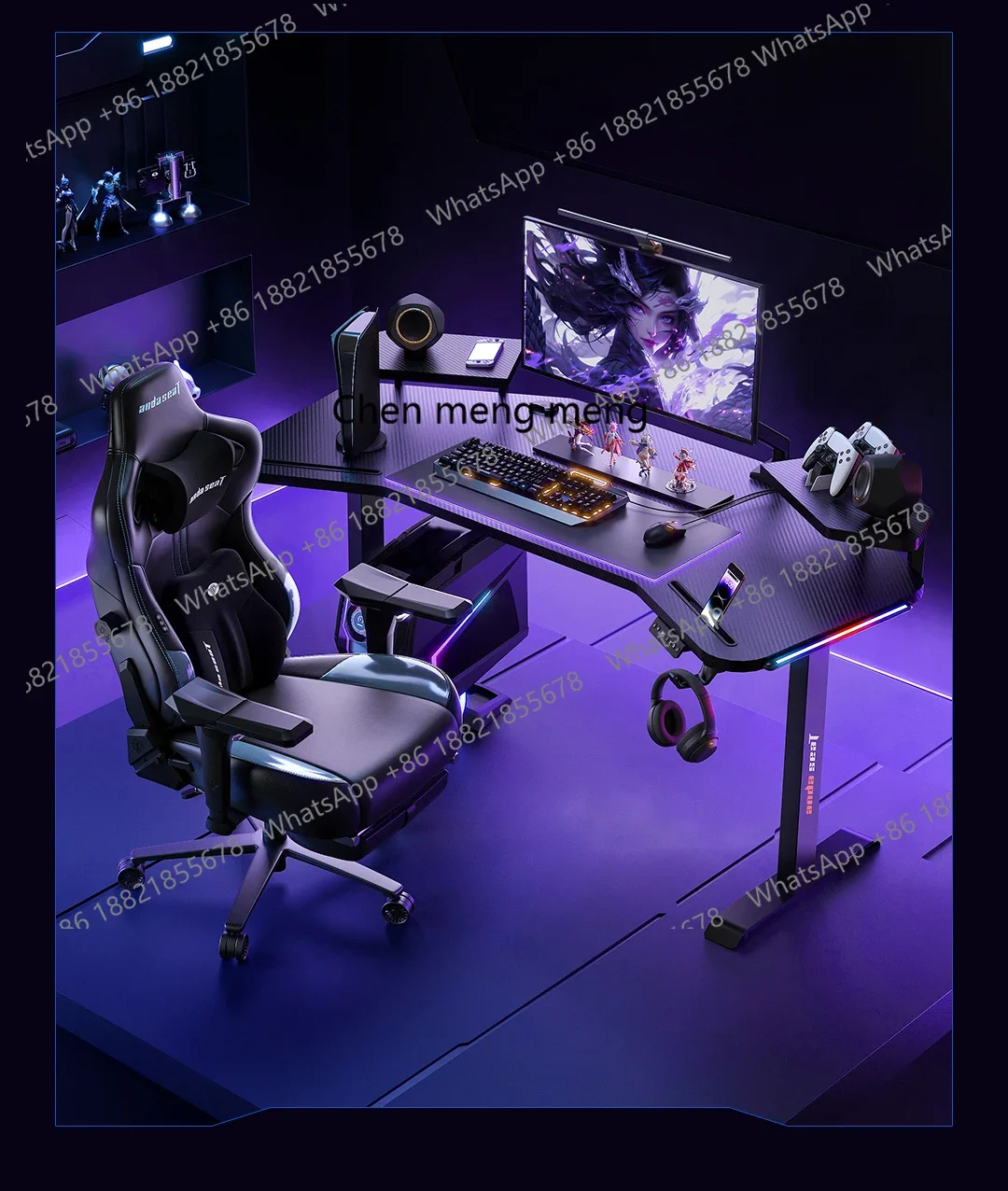 New arrive Gaming table Electric lifting household table and chair package Desktop computer table