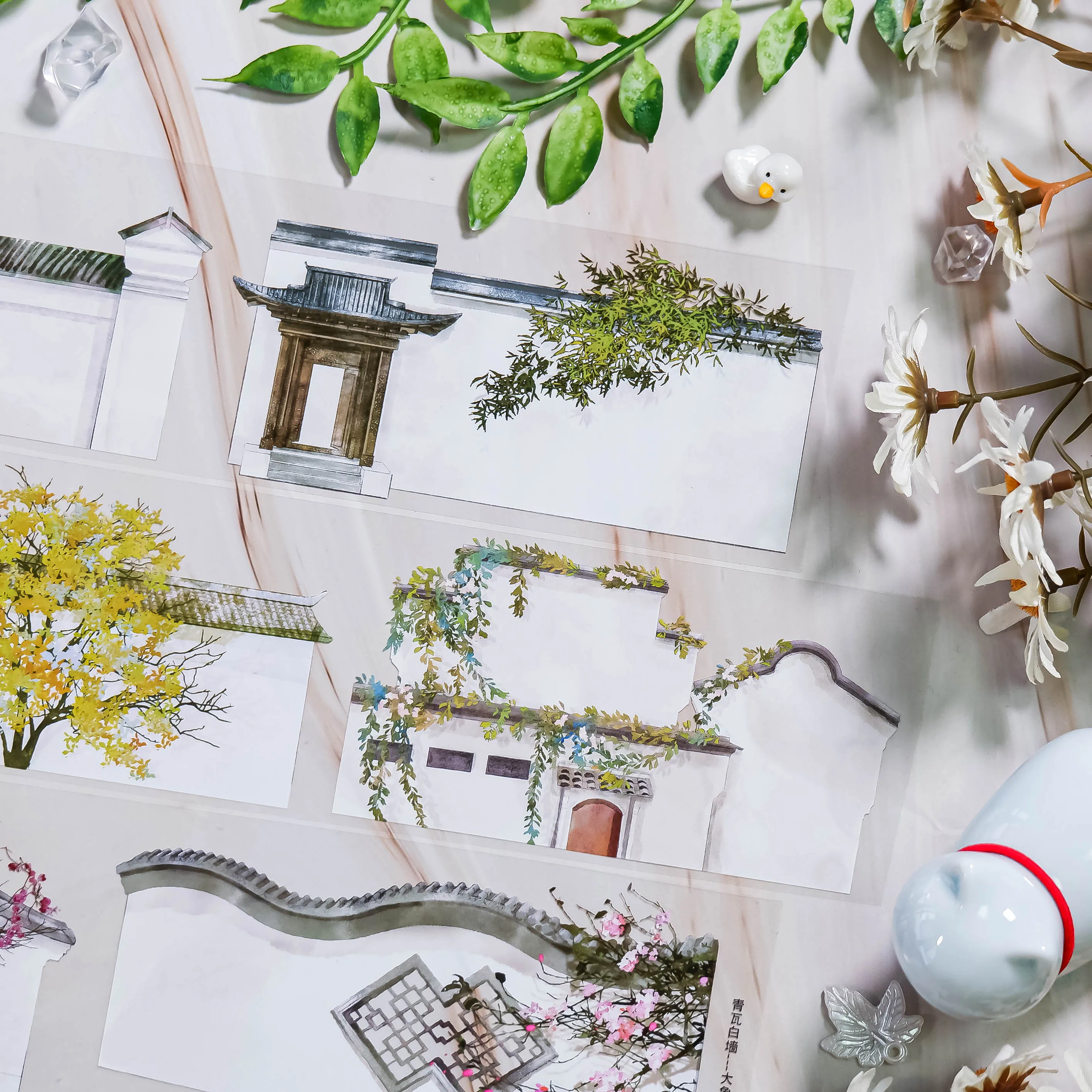 

Daxiangjun PET tape, blue tile white wall, land-made 5mpet white ink + release paper white wall garden garden landscaping