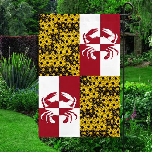 Maryland State Crab and Black-eyed Susan Flower Maryland Flag1 Garden Flag