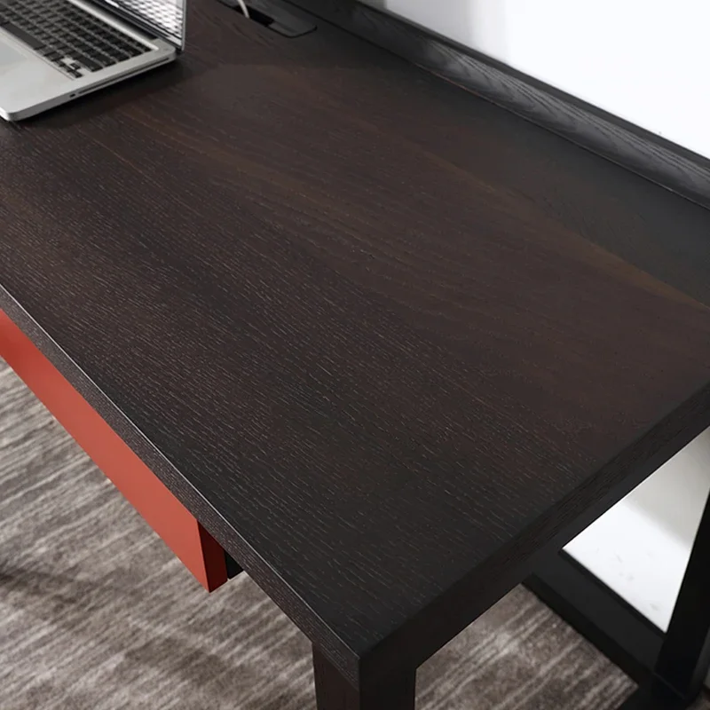 Mesa de escritório minimalista italiana, mesa de estudo para quarto, mesa de computador simples e moderna, escrivaninha de madeira