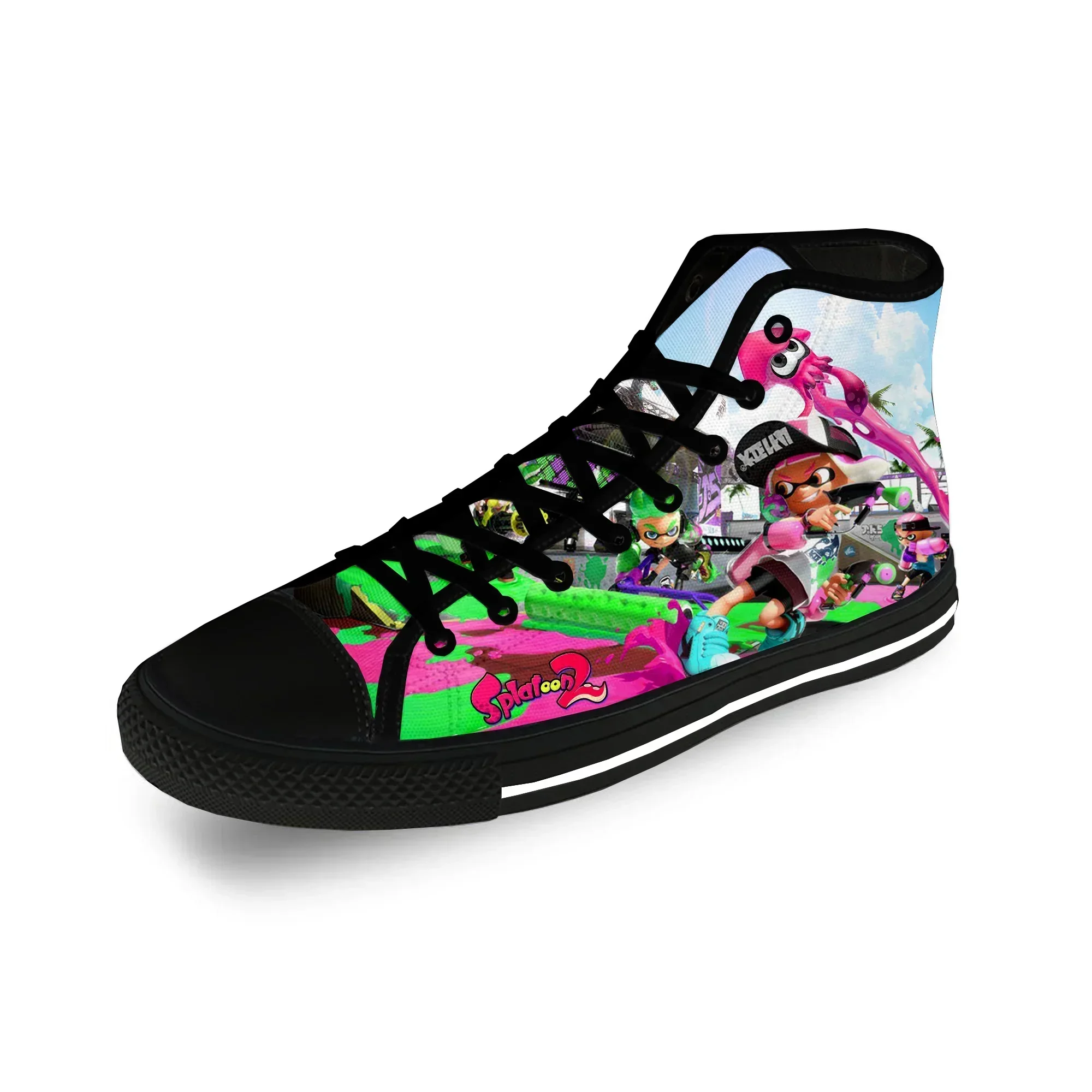 

Кроссовки Game Anime SPLATOON 2 Kawaii, повседневные, модные, с 3D-принтом, высокие, из канваса, для мужчин и женщин, легкие, дышащие