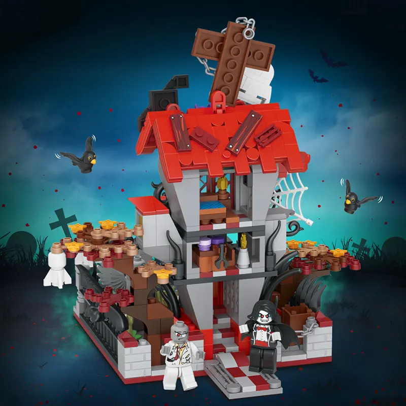 LOZ Mini Blocks Halloween Magic house Vampire Ghost DIY Assembly Building Block Toys For Xmas Gifts