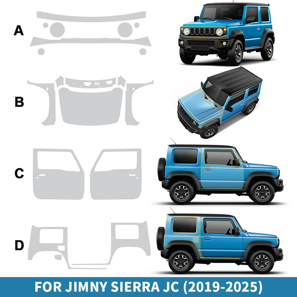 

For Suzuki Jimny Sierra JC 2019 2020-2025 TPU Paint Protection Film Sticker Anti-scratch Protective Transparent PPF Accessories