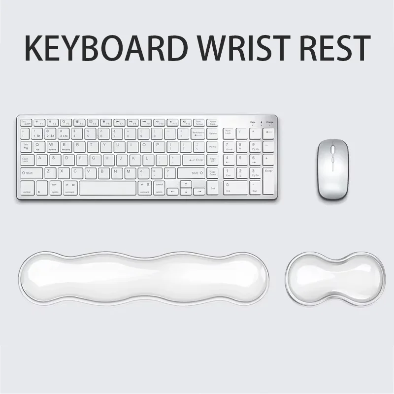 Keyboard Mouse Wrist Rest Pad Anti Slip Transparent Base For Office Home Laptops Computer Desk Mat Office Accessories Typing Pad