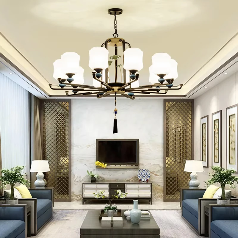 

Classical Living Room led Chandeliers Villa Hotel Restaurant Bedroom Creative Chandelier Lighting Retro Household Pendant Lamps