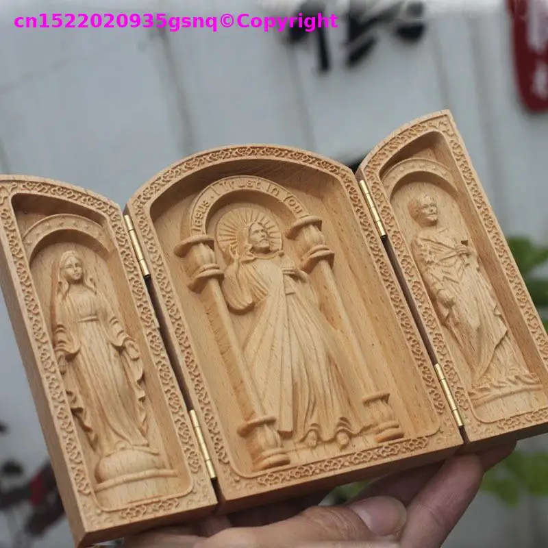 special offer Christmas Christian Catholicism holy etiquette supplies wood carving Holy Mother Jesus Christ