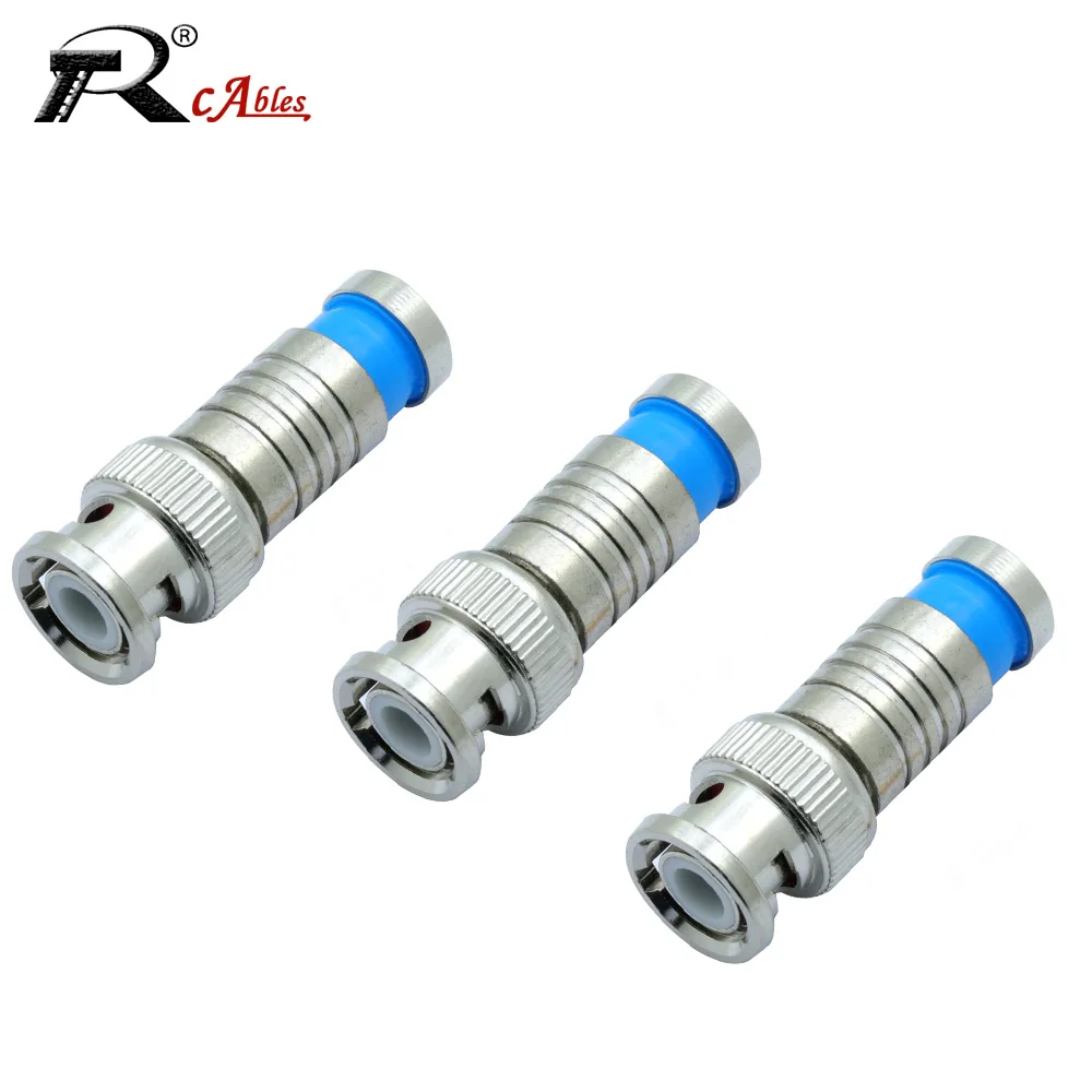 

10PCS RF Coaxial CCTV RG6 Cable Conector BNC Male Connector Compression BNC Insulation Convertor CCTV Surveillance System Kit