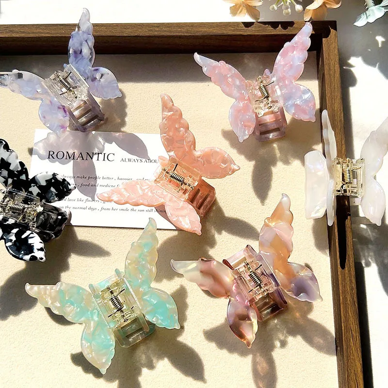 Elegant Butterfly Hair Claw Clip Retro Acetate Hair Clip Crab Sweet Shark Clip Hairpin For Women Girl Hair Accessories Barrettes