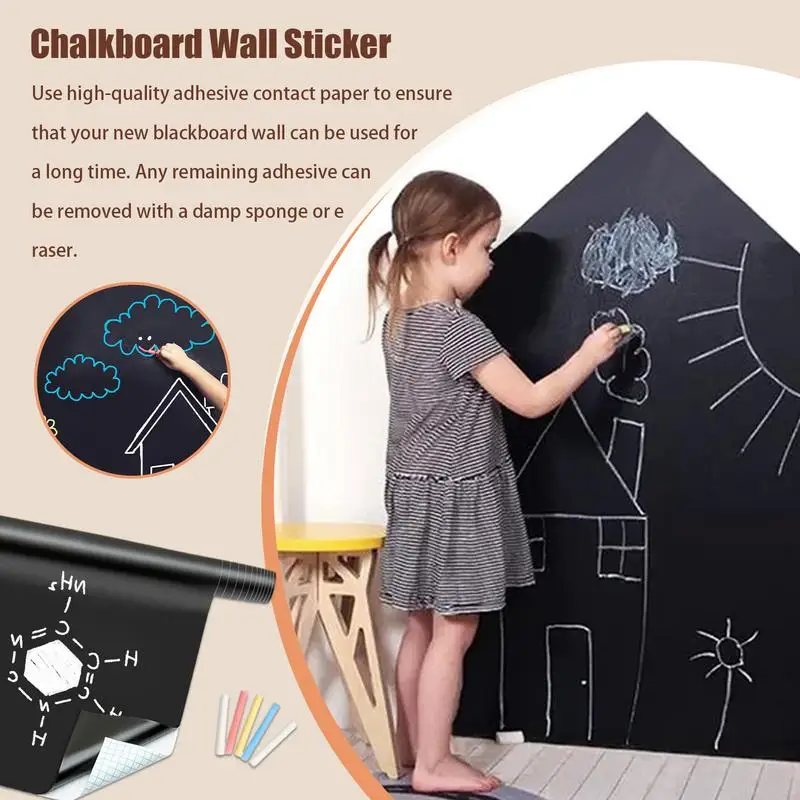 Black Chalk Sticker Large Chalkboard Sticker Adhesive Self Adhesive Chalk Board Wall Sticker For Classroom Display Living Rooms