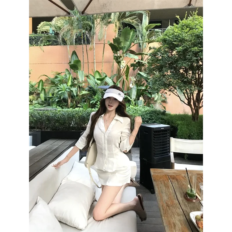 Hauts blancs chemises vêtements pour femmes col POLO à la mode, Simple, vente chaude et polyvalent à manches longues vente chaude confortable