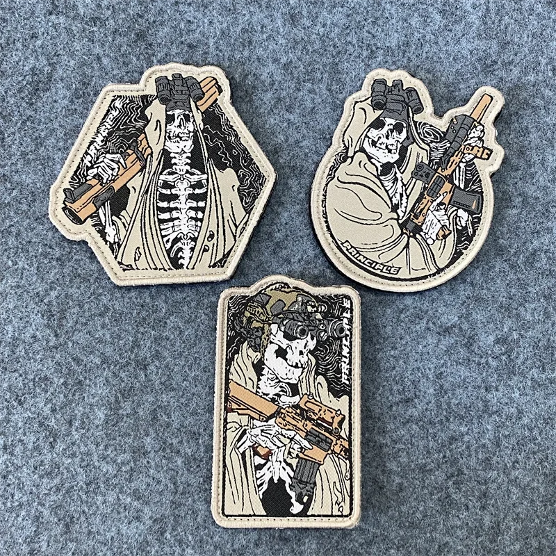 

Skeleton Legion Weaving Cloth with Military Tactical Morale Badge Appliques for Clothing Hook and Loop Armband Backpack Patches