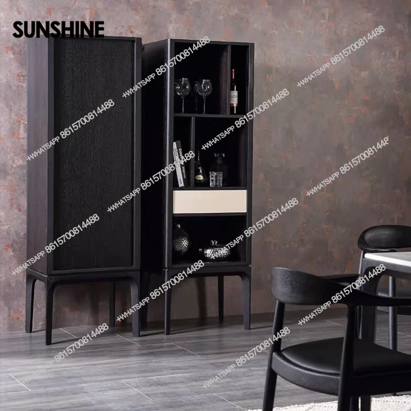

Italian modern living room entrance cabinet, minimalist, solid wood dining room decorative cabinet