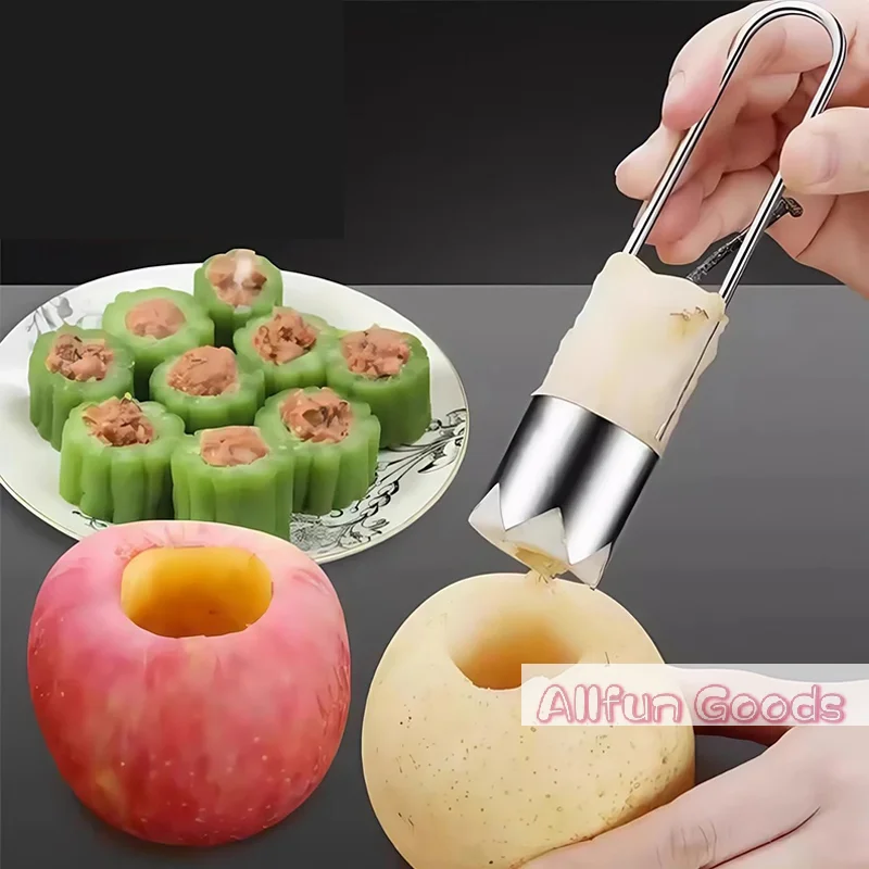 [T5]Stainless Steel Fruit Core Remover  Pear Bell Peppers Pitter Extractor Tool Versatile Vegetable Core Puller Kitchen Gadgets