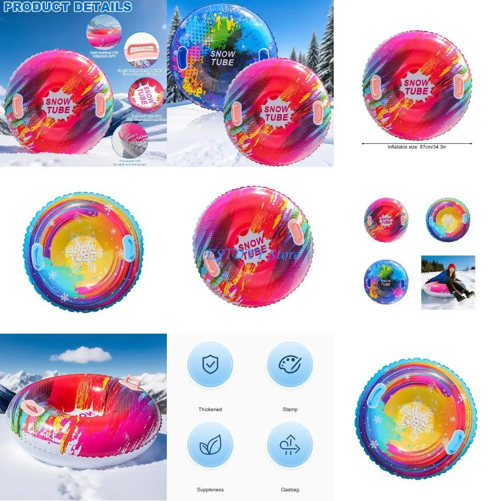 

Надувные сани для снега G6DE с ручками, санная трубка из ПВХ, утолщенная лыжная трубка