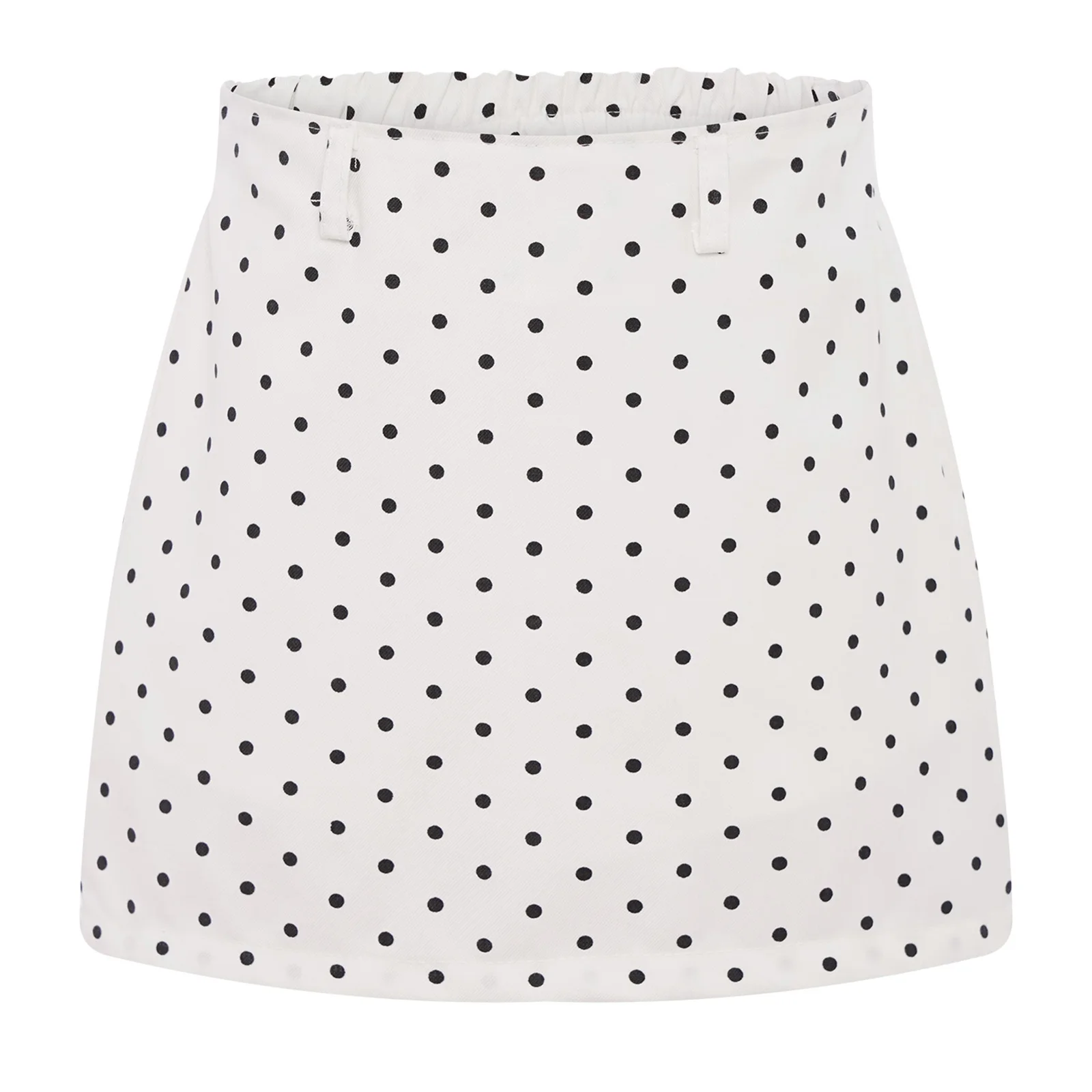 

Kids Girls Dots Printed Skirt Summer High Waist Elastic Waistband Miniskirt with Built-in Shorts for School Holiday Vacation