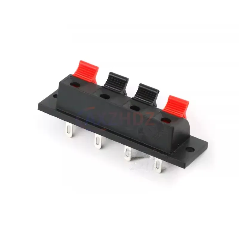 10 PCS Plastic 2/4 Positions Connector Terminal Push In Jack Spring Load Audio Speaker Terminals Breadboard Amplifier Test Clip