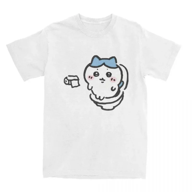 Camisetas Chikawa Toilet Time para mujer, cuello redondo, manga corta, cómodas, populares, unisex, holgadas, informales, para verano