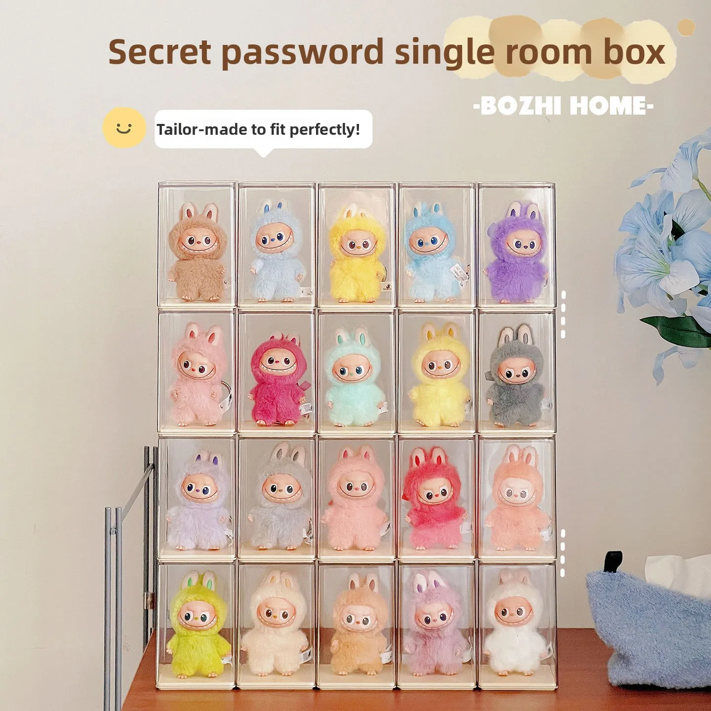 

Mini Labubu Blind Box Simple Storage Display Stand Single Transparent Dustproof Display Box Hand-made Display Cabinet