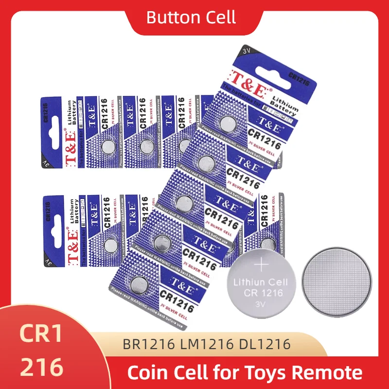 

5-100 шт. Горячая продажа: литиевые кнопочные батарейки CR1216 (BR1216, LM1216, DL1216, CR 1216, 5034LC, ECR1216) типа «таблетка» для часов, игрушек и пультов ДУ