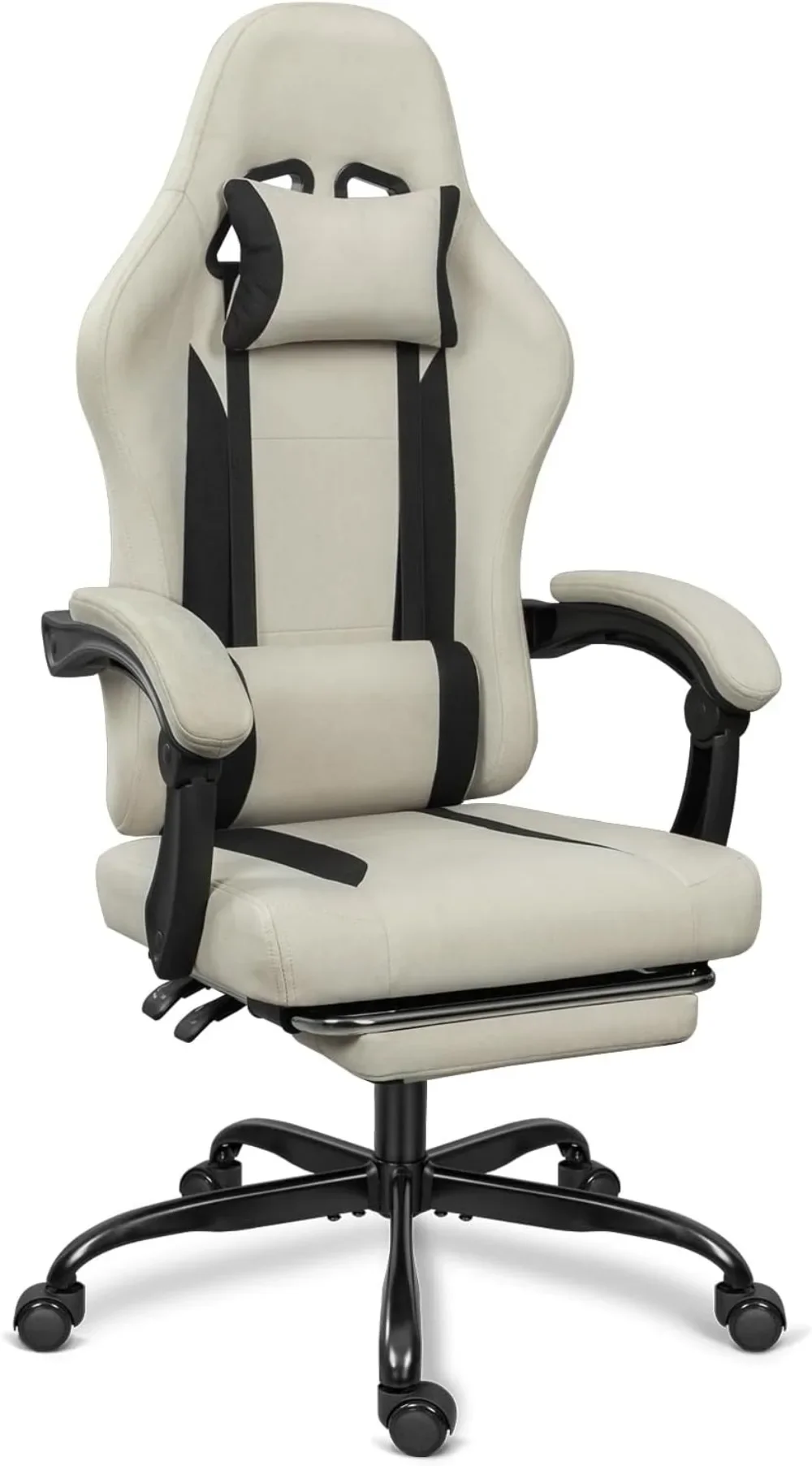 Breathable Fabric Gaming Chair with Footrest, Height Adjustable Game Chair, Video Gaming Chair for Gaming Room