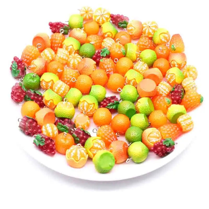 10pcs Fruits Oranges Grape Charms For Pendant DIY  Earrings Necklace Jewelry Accessories Finding