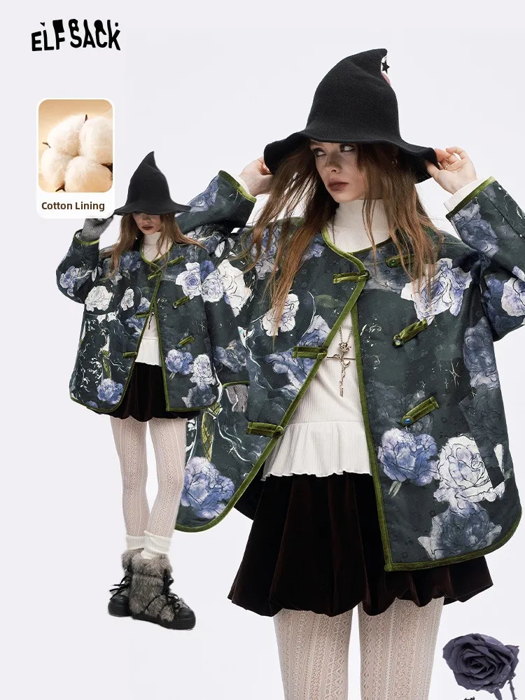 

Женское бархатное хлопковое джатовое пальто Ele с вышивкой k и узором Tkae, цветочный дизайн на пуговицах, свободное длинное пальто све